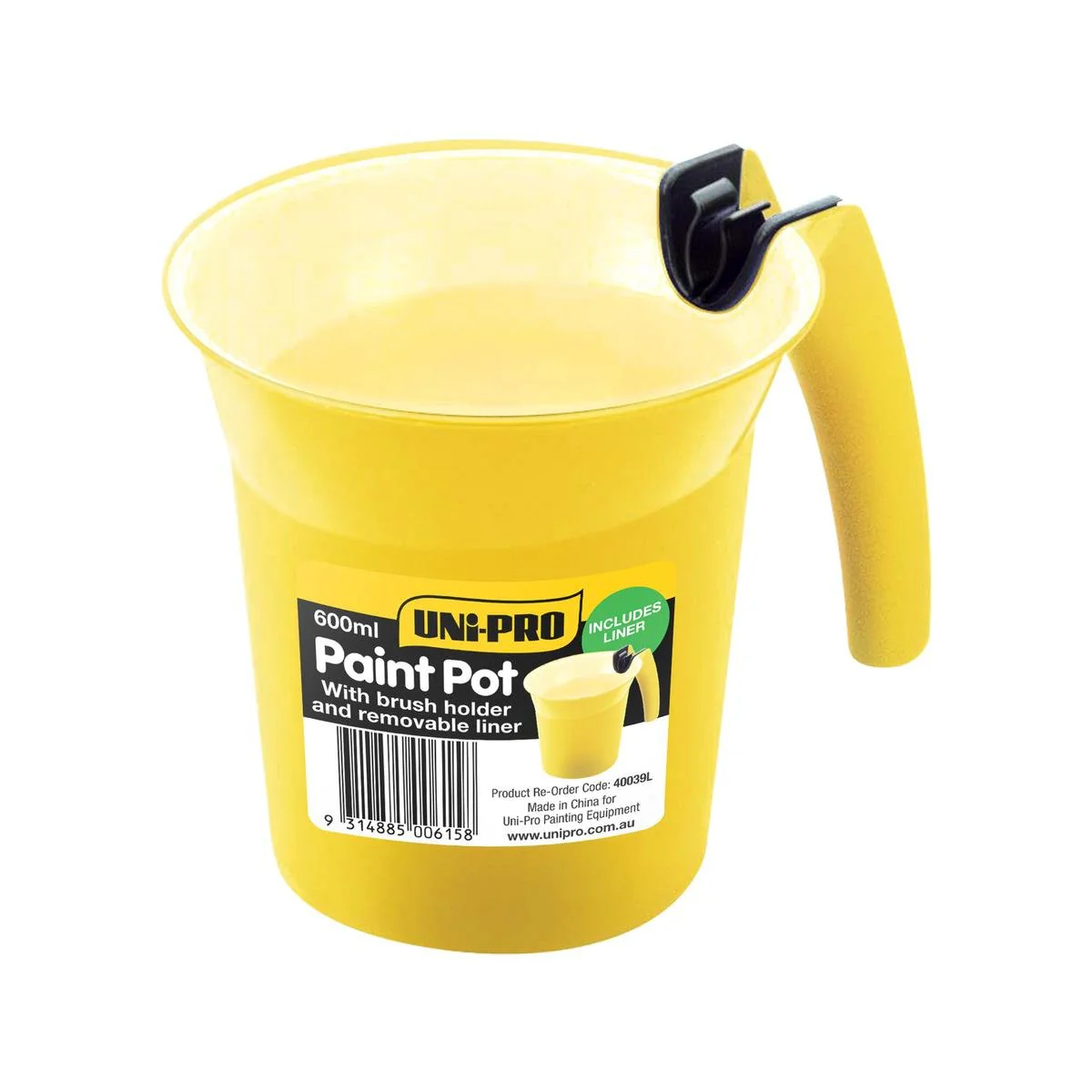 Uni Pro Paint Pot with Liner - 600ml - Easy Clean-Up - Comfortable Handle