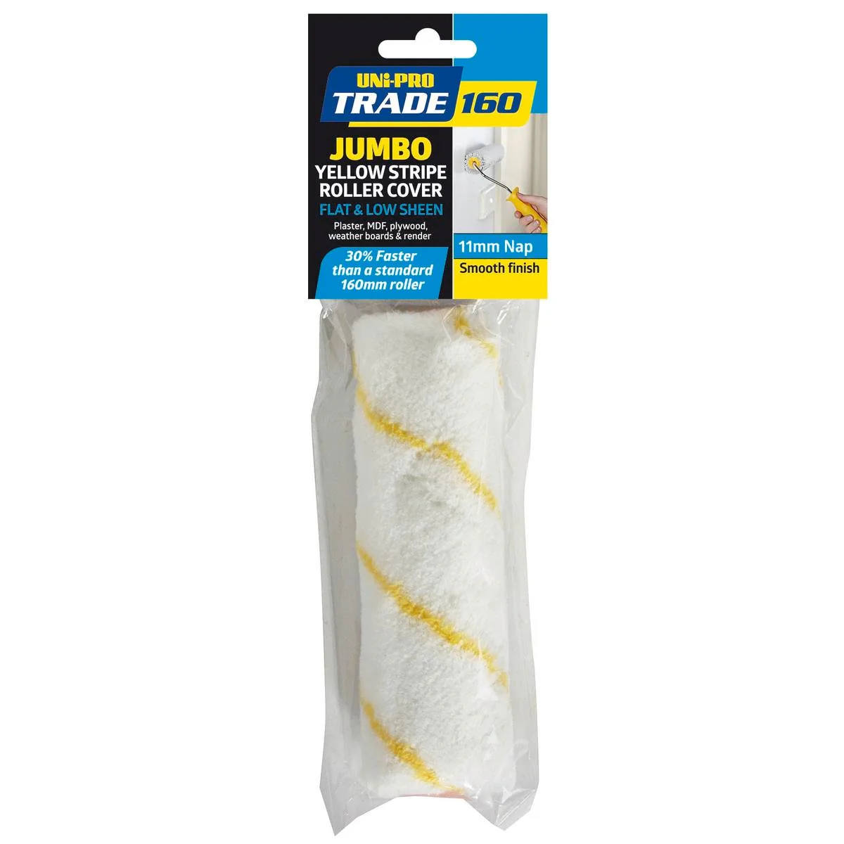UNi-PRO Trade 160mm Jumbo Fabric Roller Cover 11mm Nap Easy Use