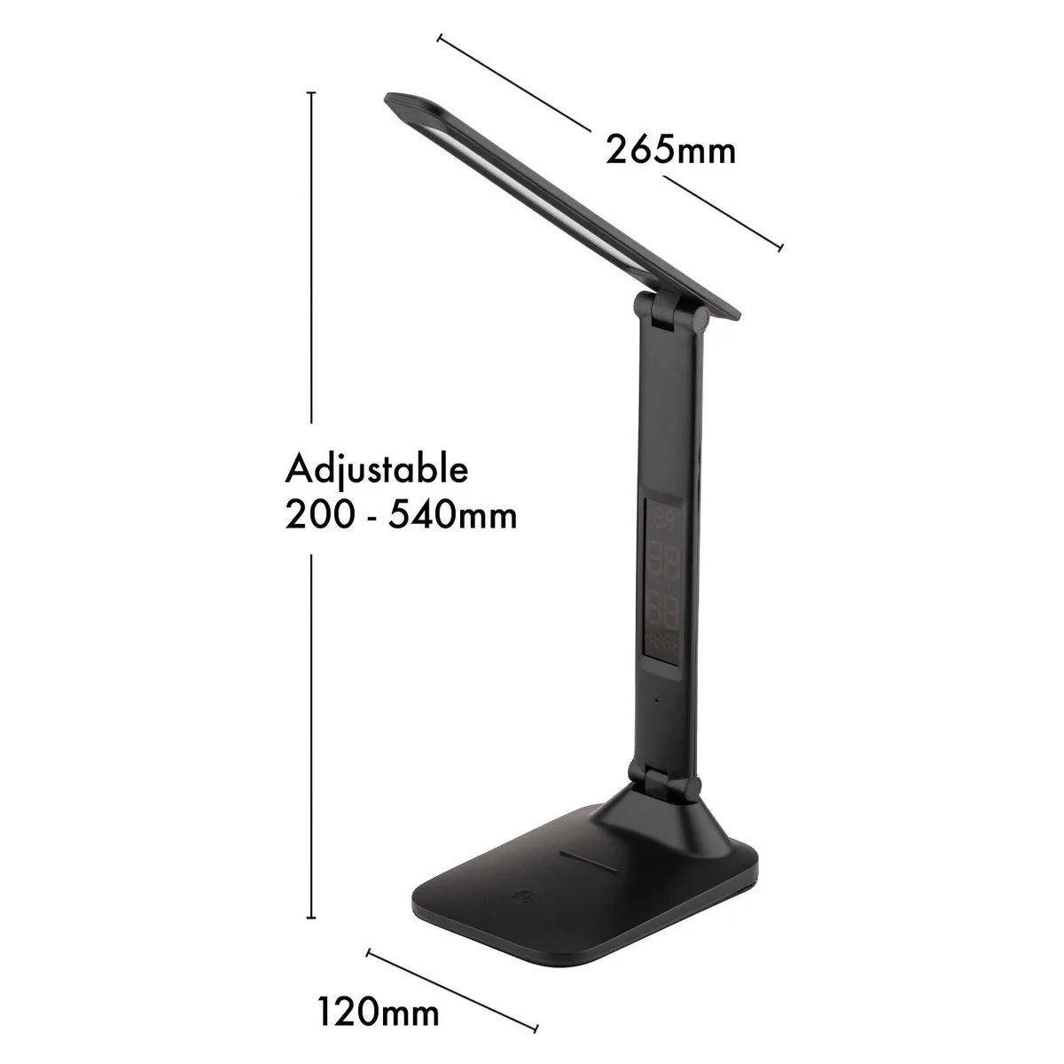 Verve Design Black Alyx Task Lamp - LED - 3.9W - Adjustable Height - USB Powered - Image 5