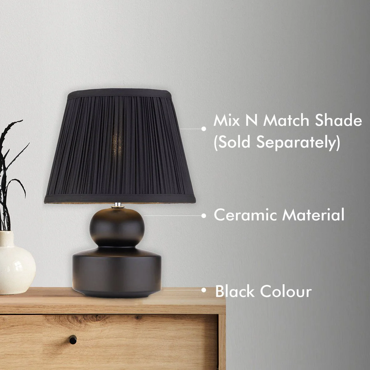 Verve Design Kiki Ceramic Lamp Base - 150mm - Modern Matte Finish - Image 3
