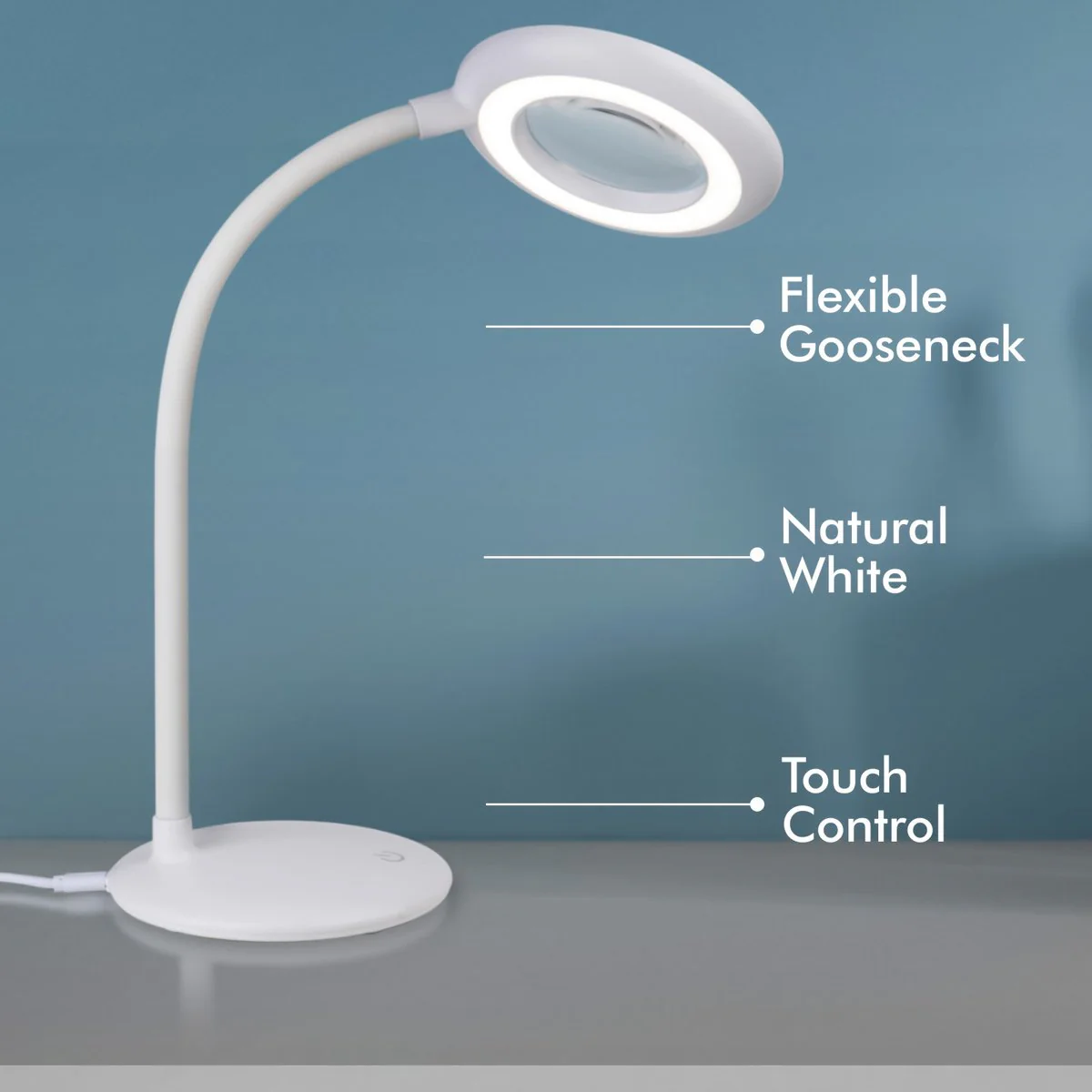Verve Design Luka Magnifying Desk Lamp - 3x Magnification - 230 Lumens - 128mm x 215mm - Image 3