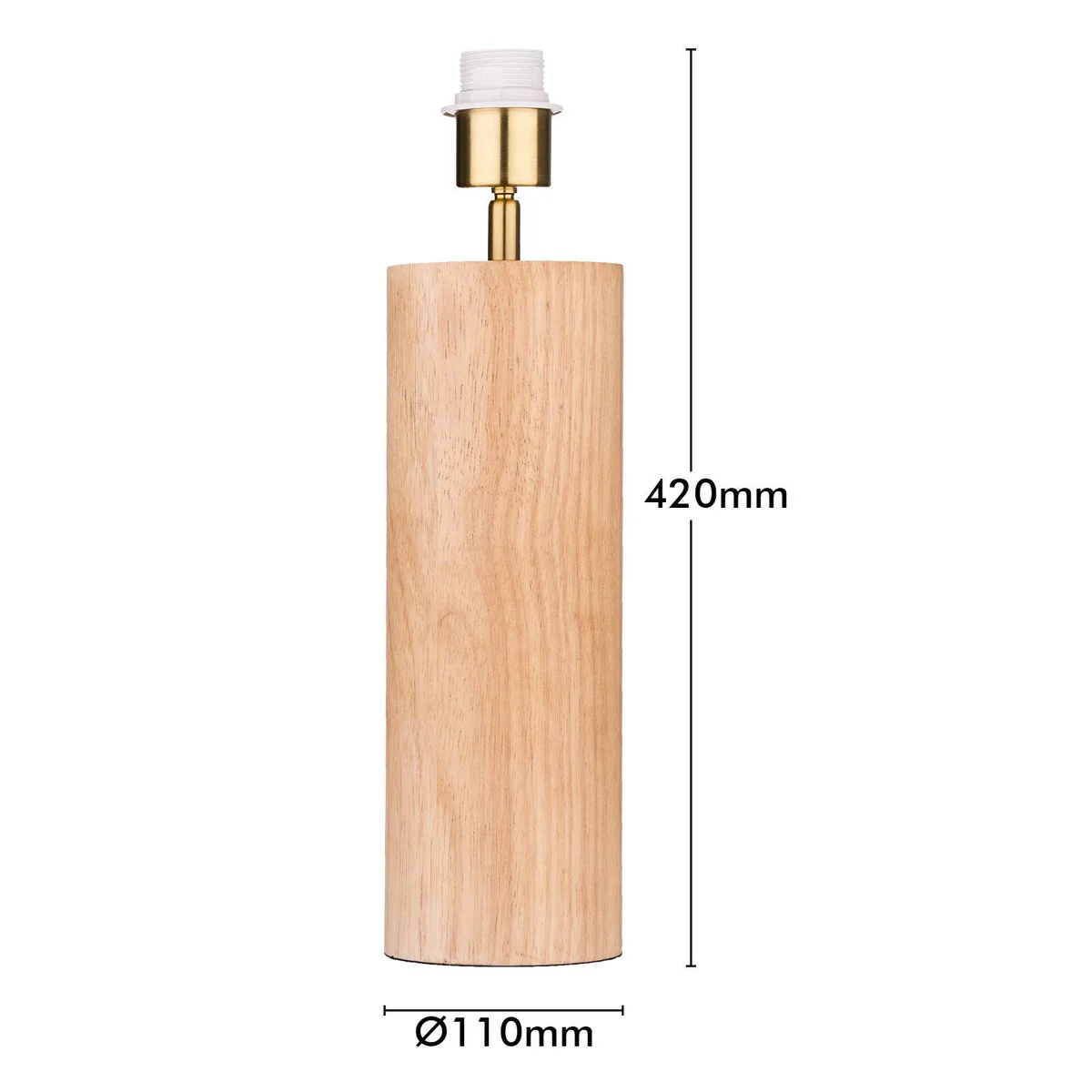 Verve Design Serena Wooden Lamp Base - 110mm x 420mm - Natural Wood - Image 5