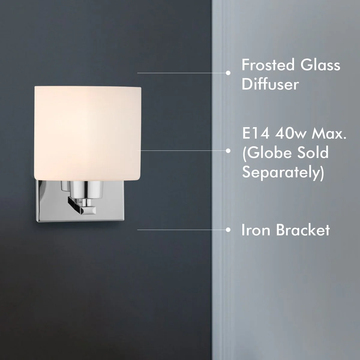 Verve Design Wall Light - 140mm - Opaque Glass - Classic Style - Image 4
