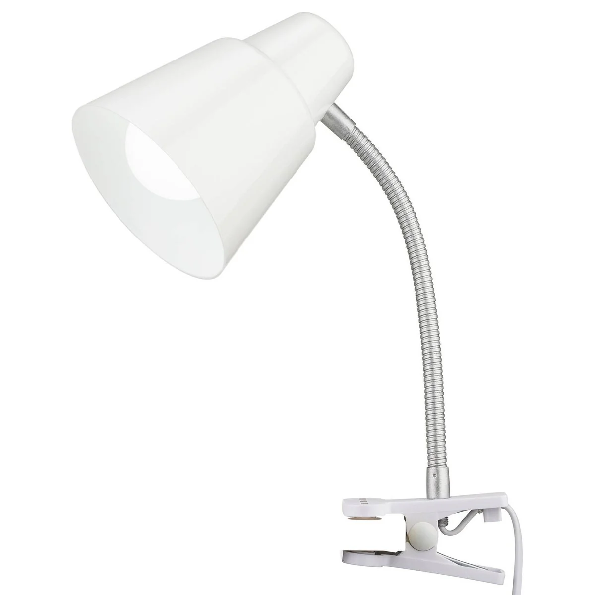 Verve Design White Brylee Clamp Lamp - Adjustable Gooseneck - 135mm x 340mm - Image 2