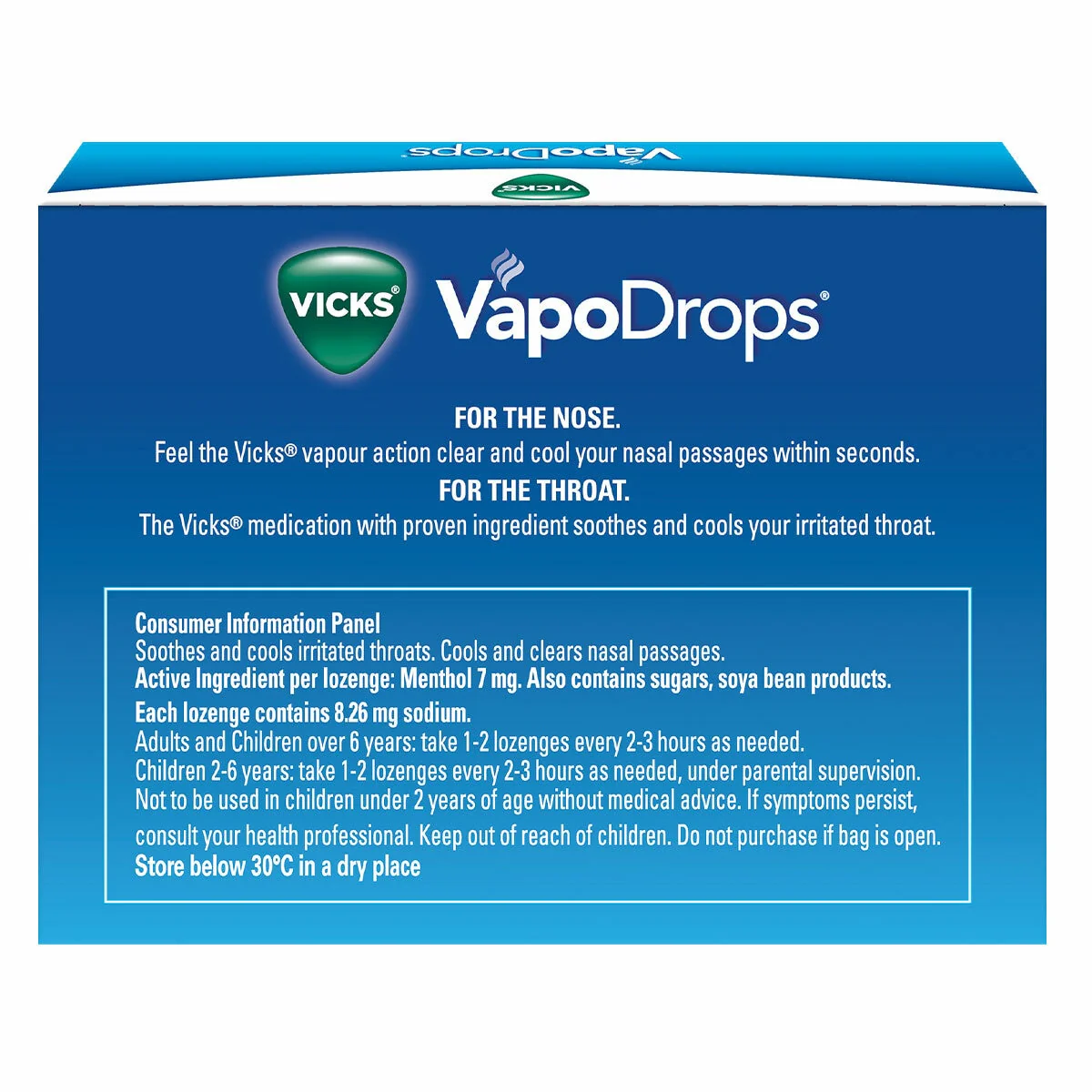 Vicks VapoDrops Butter Menthol Lozenges Soothing 3 x 42 Pack - Image 2