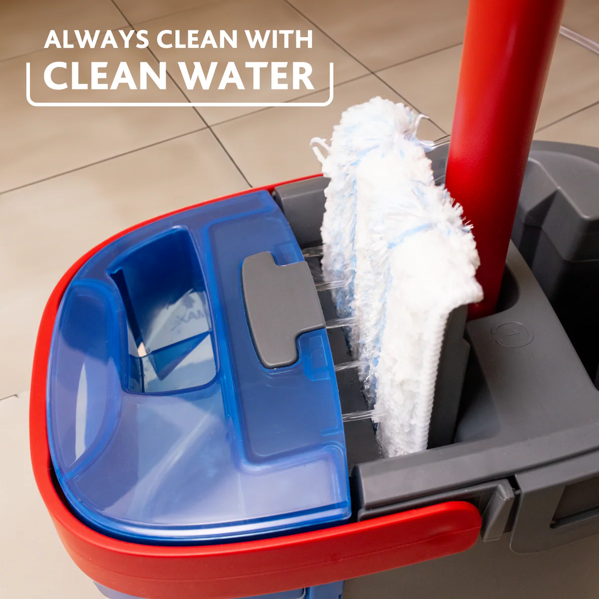 Vileda h2pro Flat Mop - 1.2L - Efficient Water Separation - Streak-Free Clean - Image 3