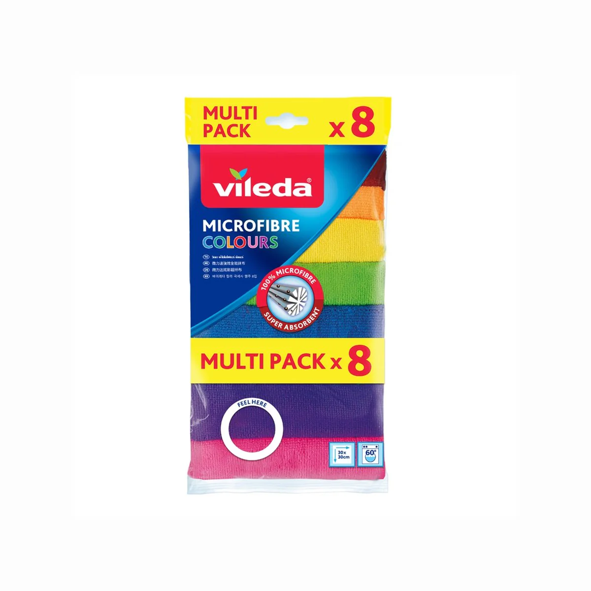Vileda Microfibre Cloths - 8 Pack - 80% Polyester - All Purpose Cleaning - Image 2