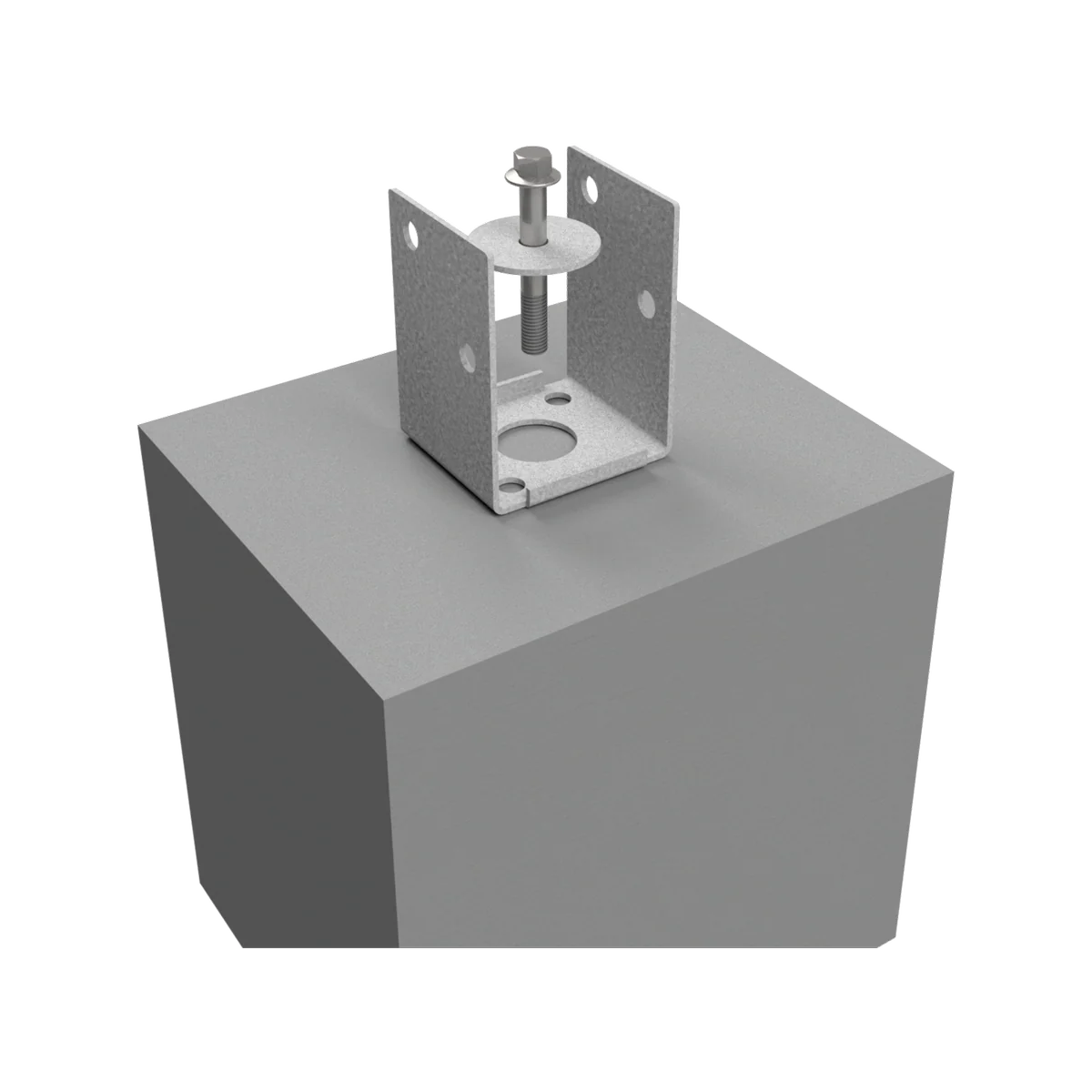 Vuepro Bolt Down Post Support - 90mm - Galvanised - Easy Install - Image 4