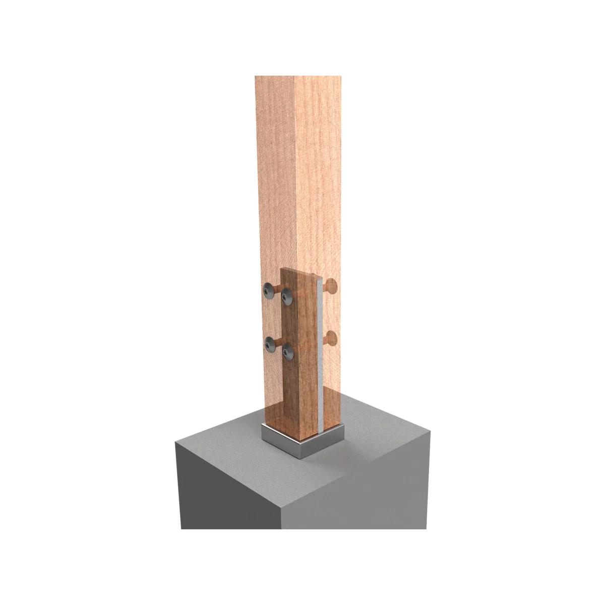 Vuepro T Blade Post Support - 140mm - Galvanised - Concealed Fixing - Image 5