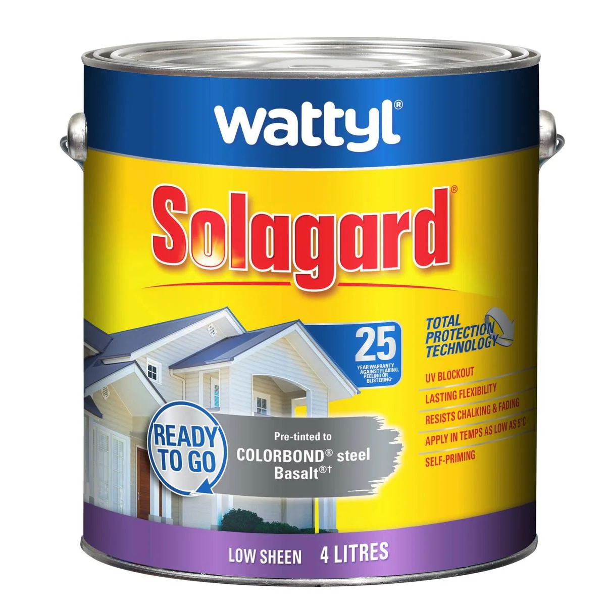 Wattyl 4L Pre Tinted Basalt Low Sheen Exterior Paint - 4L - Durable Protection