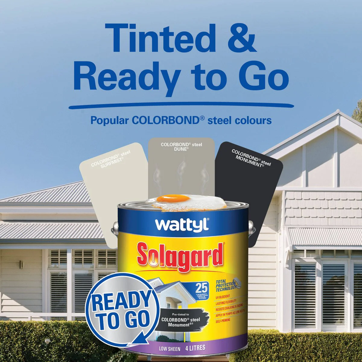 Wattyl 4L Pre Tinted Southerly Low Sheen Exterior Paint - 4L - UV Protection - Image 2