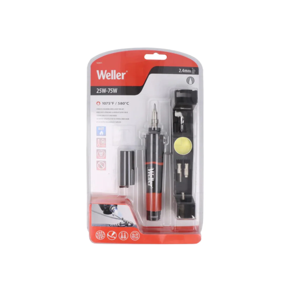 Weller 25 75W Cordless Butane Soldering Iron Heat Tool Kit - 50mm x 300mm - Image 5