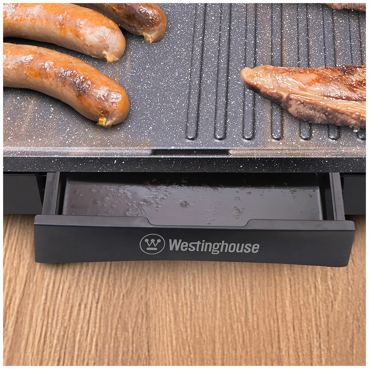 Westinghouse Compact Electric Grill Non-Stick WHEG01K Black Stone Finish - Image 4