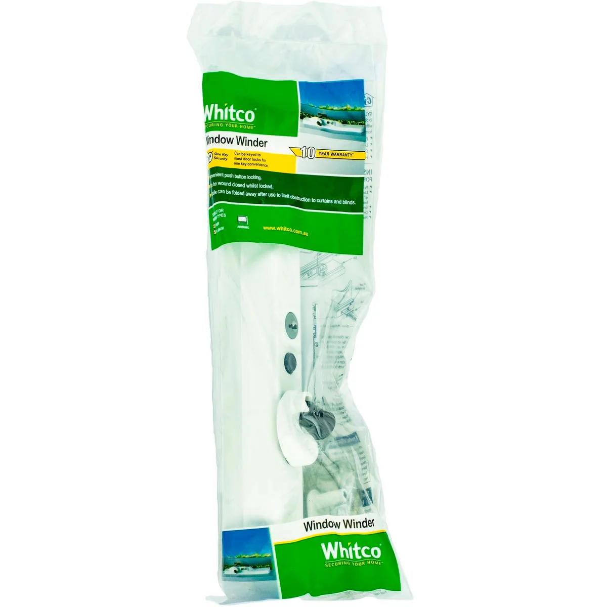 Whitco Lockable Window Winder - White - For Aluminium & Timber Windows