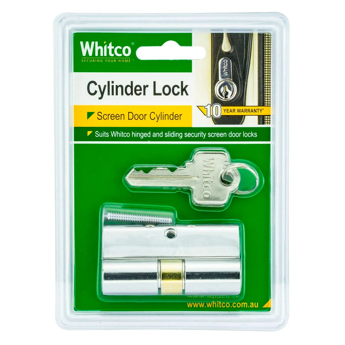 Whitco Security Door Lock - 5 Pin - Brass - Replacement Cylinder