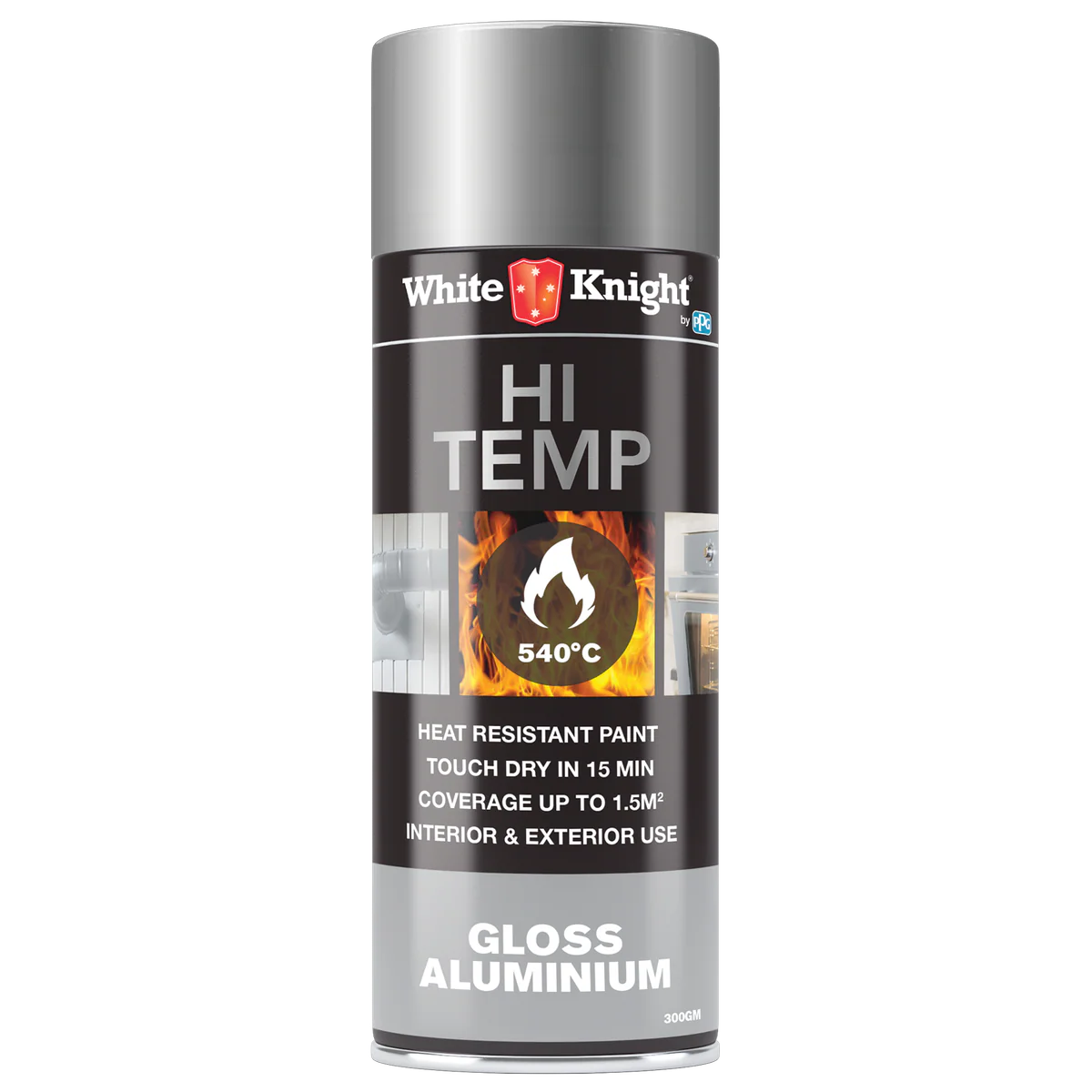 White Knight Hi Temp Spray Paint - 300g - Aluminium - Heat Resistant