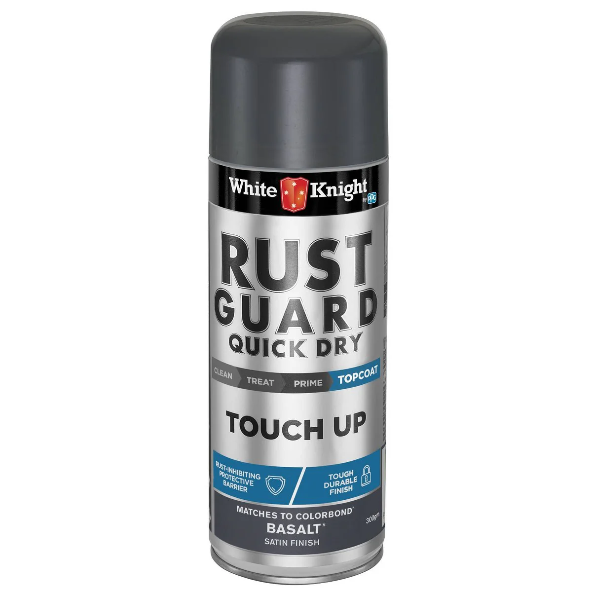 White Knight Rust Guard 300g Basalt Satin Touch Up Spray Paint