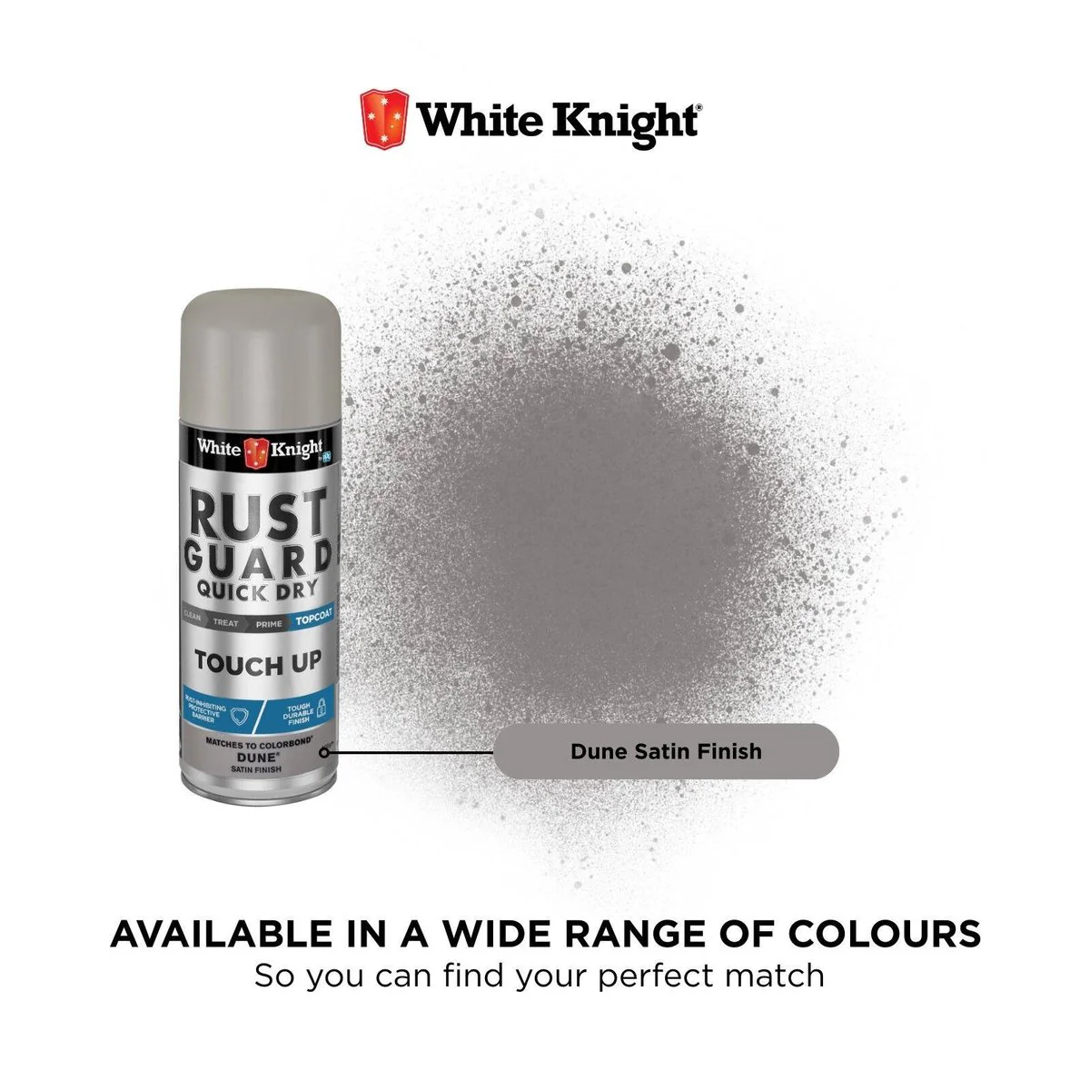 White Knight Rust Guard 300g Dune Satin Touch Up Spray Paint - Image 3