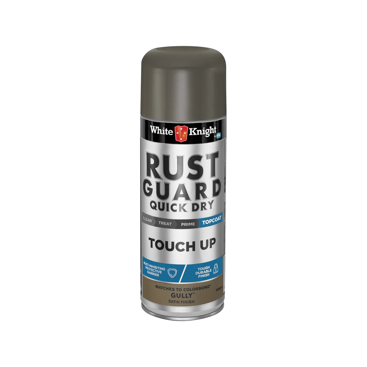 White Knight Rust Guard 300g Gully Satin Touch Up Spray Paint
