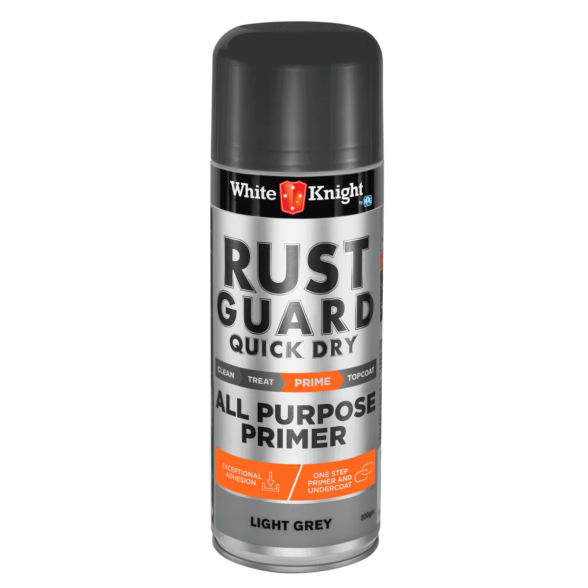 White Knight Rust Guard 300g Quick Dry Primer Spray Paint Light Grey