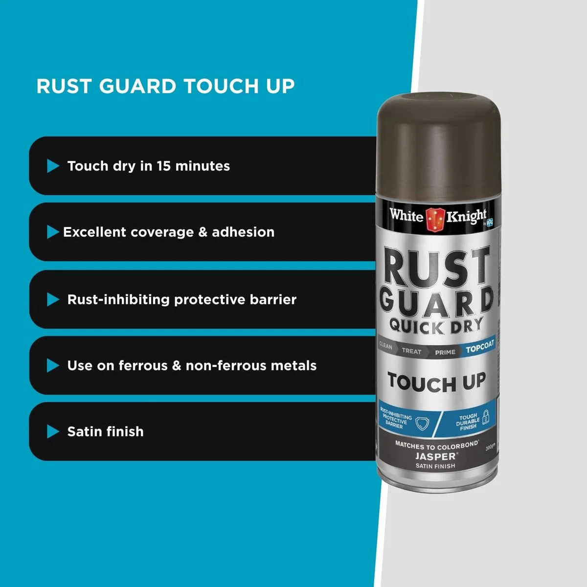 White Knight Rust Guard 300g Satin Touch Up Spray Paint - Jasper - Image 4