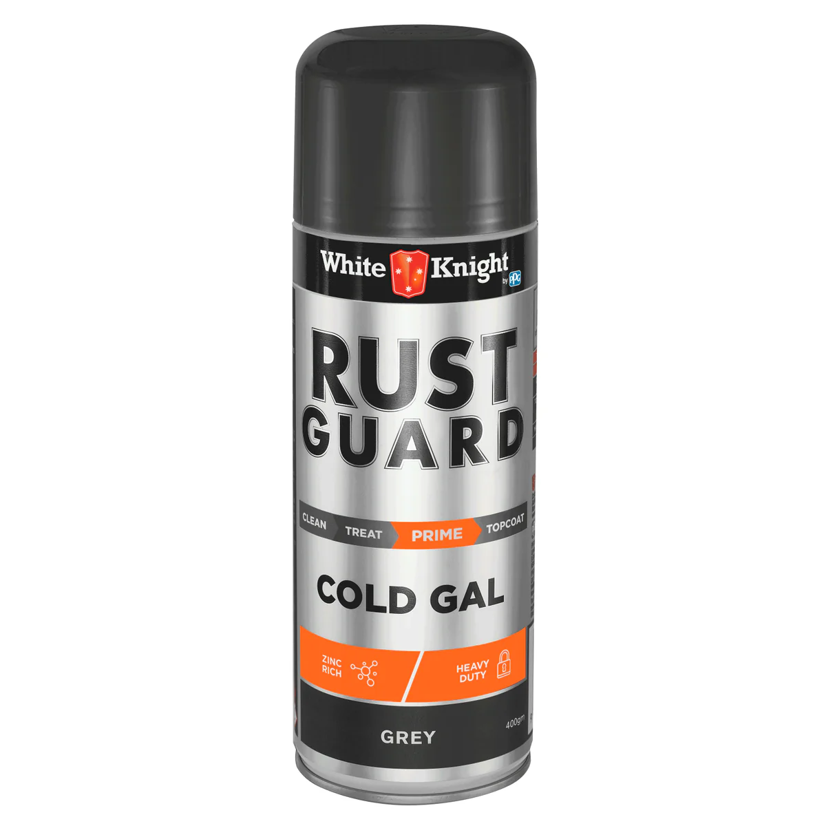 White Knight Rust Guard 400g Cold Gal Spray Paint - Zinc Rich - Heavy Duty - Fast Drying