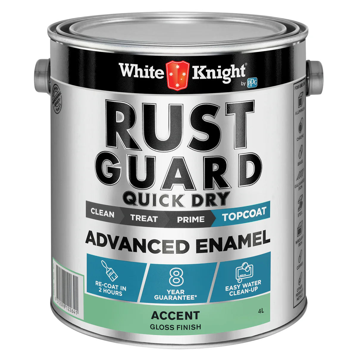 White Knight Rust Guard Epoxy Enamel Paint - 4L - Accent Gloss - UV-Resistant