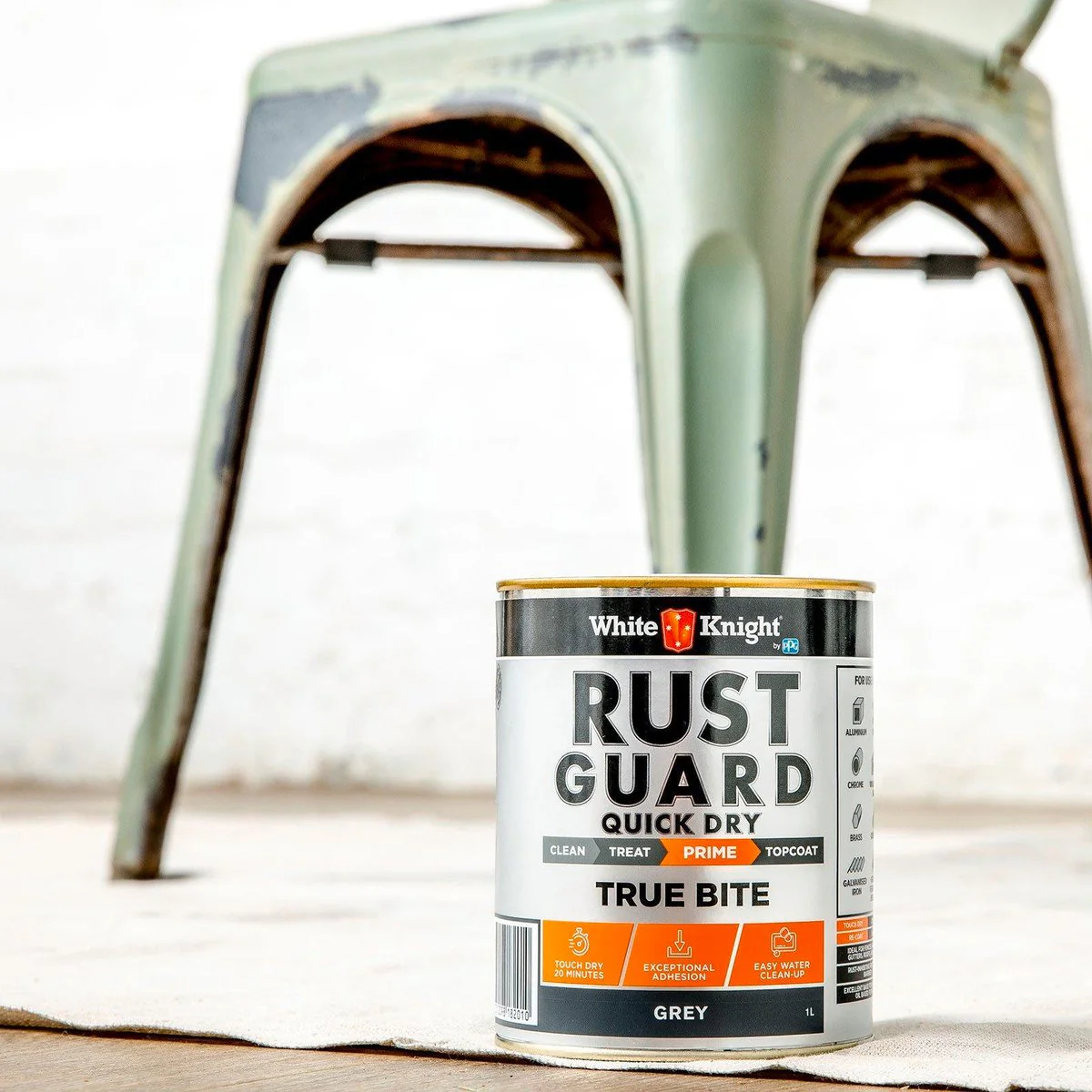 White Knight Rust Guard Grey Primer Paint 4L - Quick Dry - Anti-Corrosive - Image 2