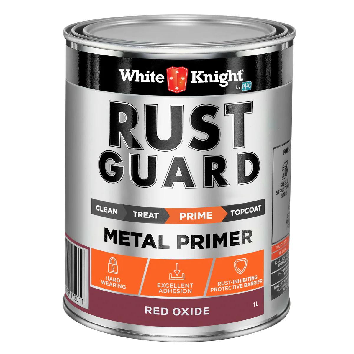 White Knight Rust Guard Metal Primer Paint 1L - Red Oxide - Anti-Corrosive