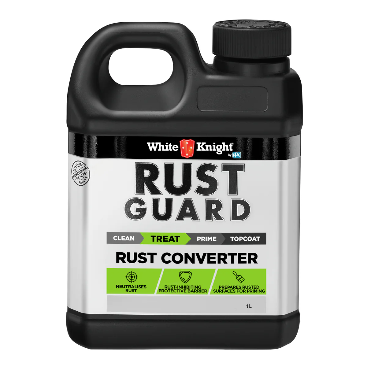 White Knight Rust Guard Rust Converter - 1L - 110mm x 135mm x 110mm - Neutralises Rust