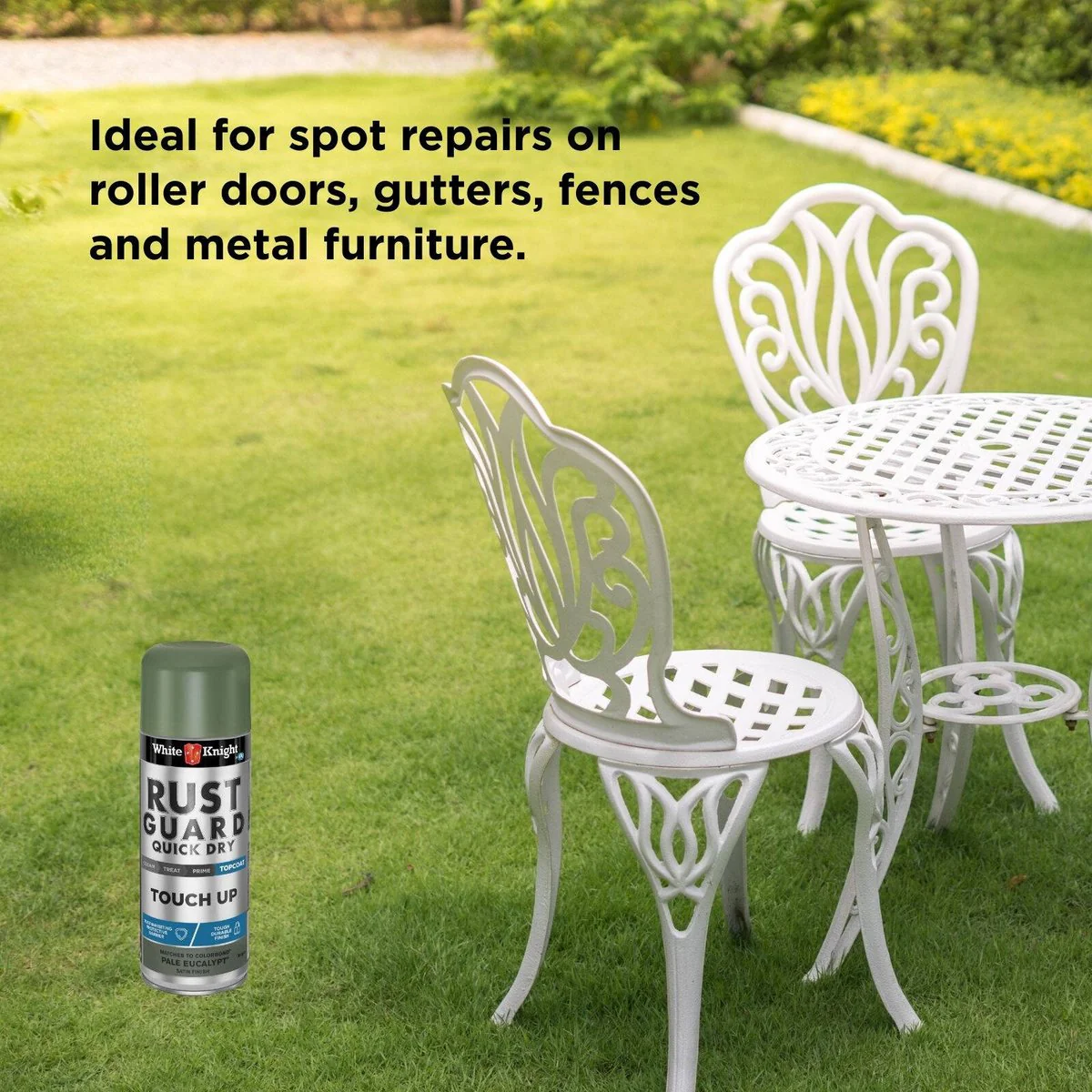 White Knight Rust Guard Spray Paint - 300g - Pale Eucalypt - Acrylic - Quick Drying - Image 5