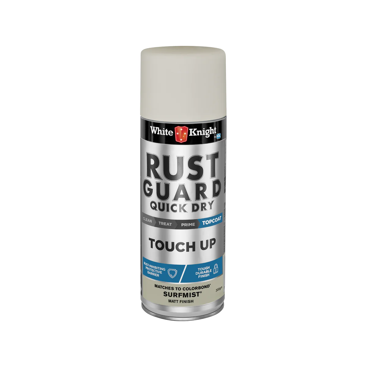 White Knight Rust Guard Spray Paint - 300g - Surfmist - Acrylic - Quick Drying