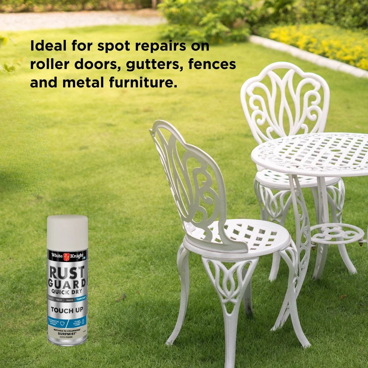 White Knight Rust Guard Spray Paint - 300g - Surfmist - Acrylic - Quick Drying - Image 4
