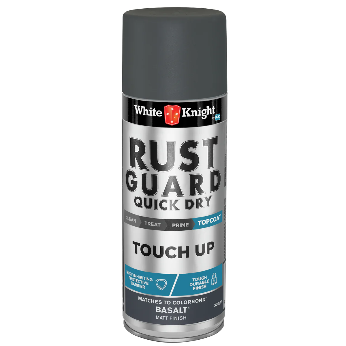 White Knight Rust Guard Touch Up Spray Paint 300g Basalt Matt