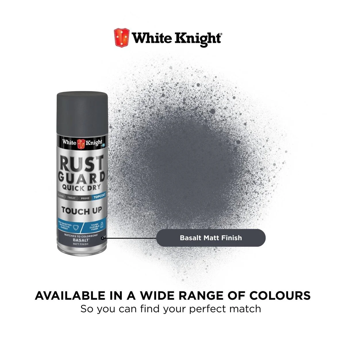White Knight Rust Guard Touch Up Spray Paint 300g Basalt Matt - Image 3
