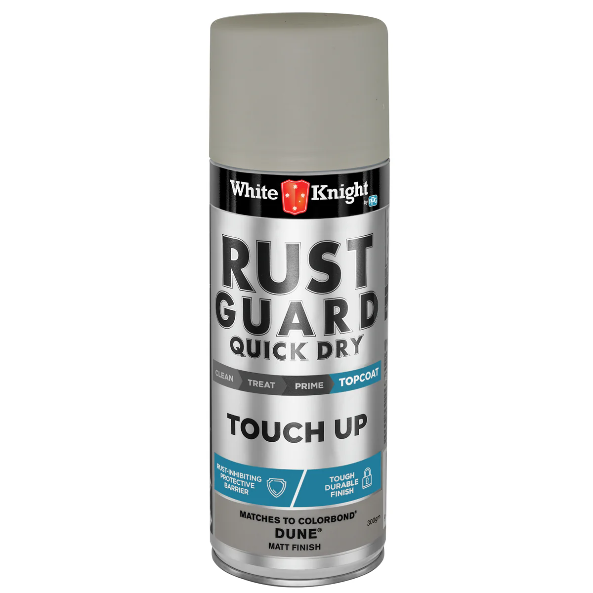White Knight Rust Guard Touch Up Spray Paint 300g Dune Matt 0.3L