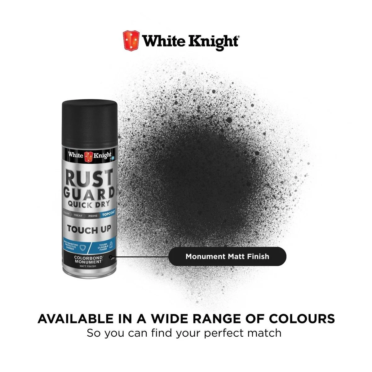 White Knight Rust Guard Touch Up Spray Paint 300g Monument Matt - Image 3