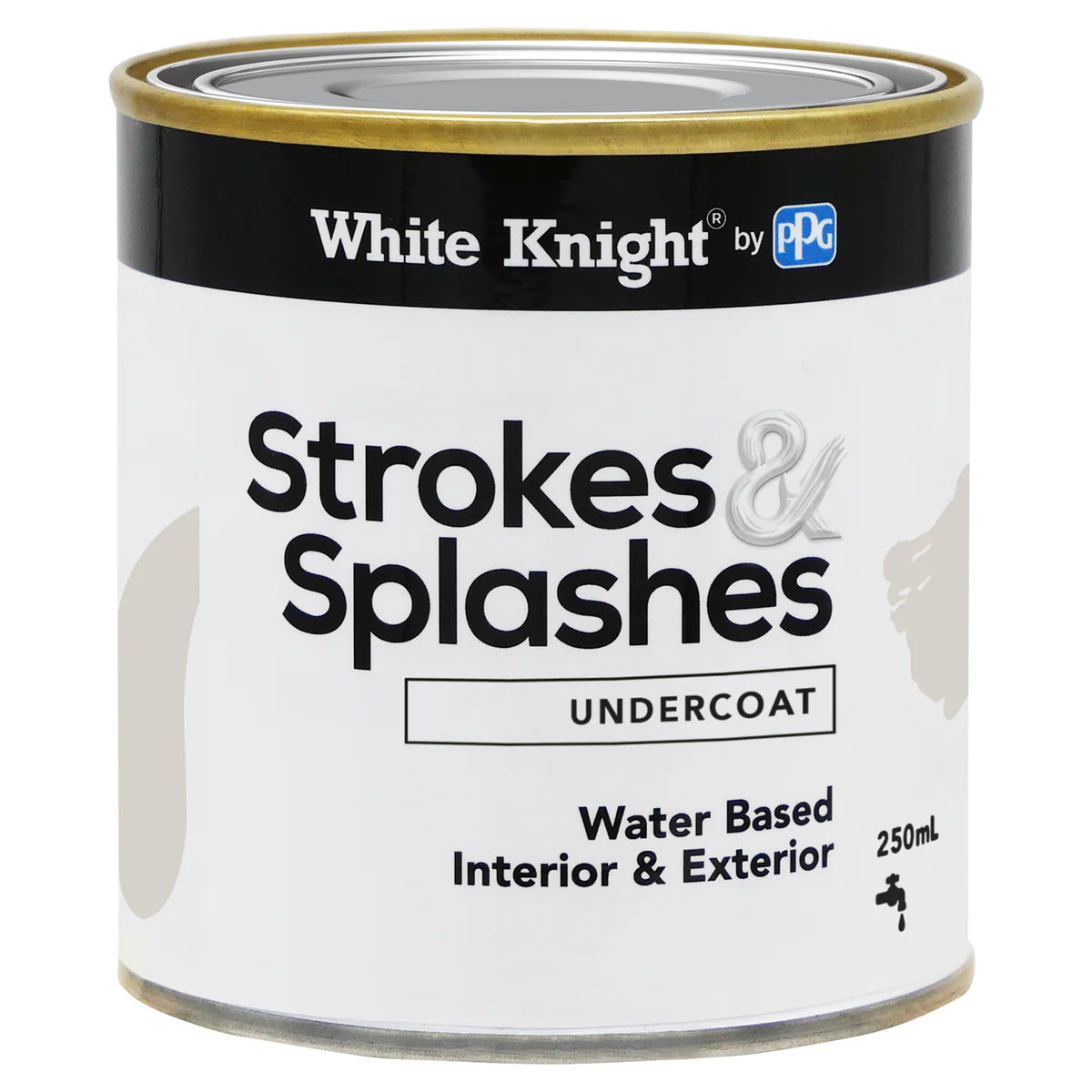 White Knight Strokes Splashes Undercoat 250ml - Quick Drying Gloss Finish