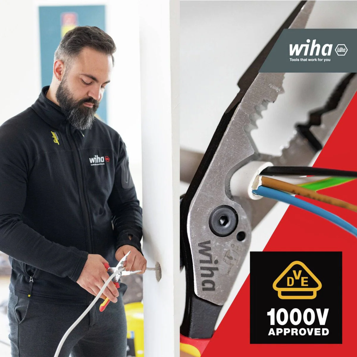 Wiha 8 in 1 Multi Function Pliers - 209mm - Steel - Ergonomic Design - Image 3