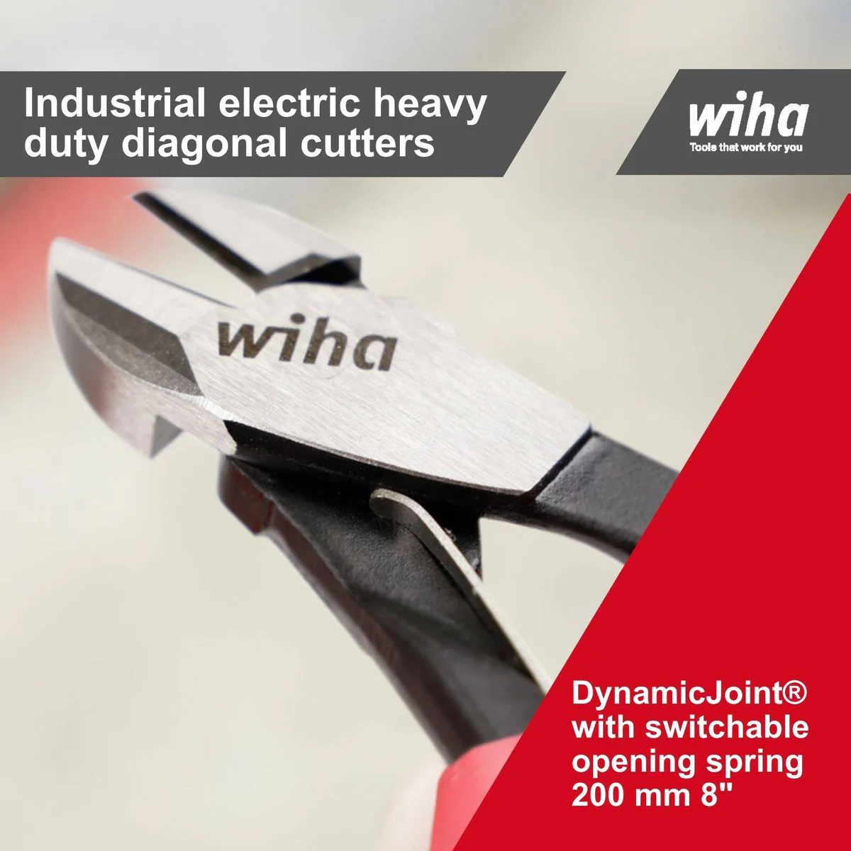 Wiha 200mm VDE 1000V Industrial Electric Diagonal Pliers - Multi - Image 4