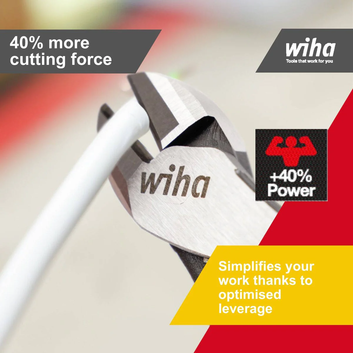 Wiha 200mm VDE 1000V Industrial Electric Diagonal Pliers - Multi - Image 5