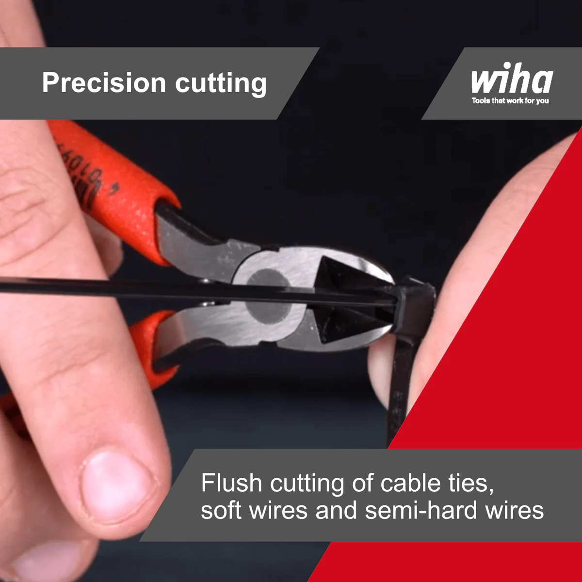 Wiha Diagonal Cutting Pliers - 125mm - Steel - Flush Cutting - Image 4