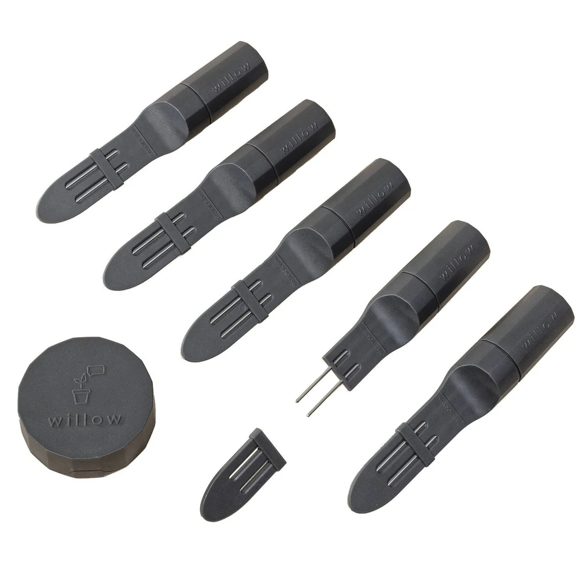 Willow Smart Indoor Plant Sensor - Urban Jungle Pack - 5 Sensors - Charcoal - Monitors Soil Moisture, Light, Temperature, Humidity