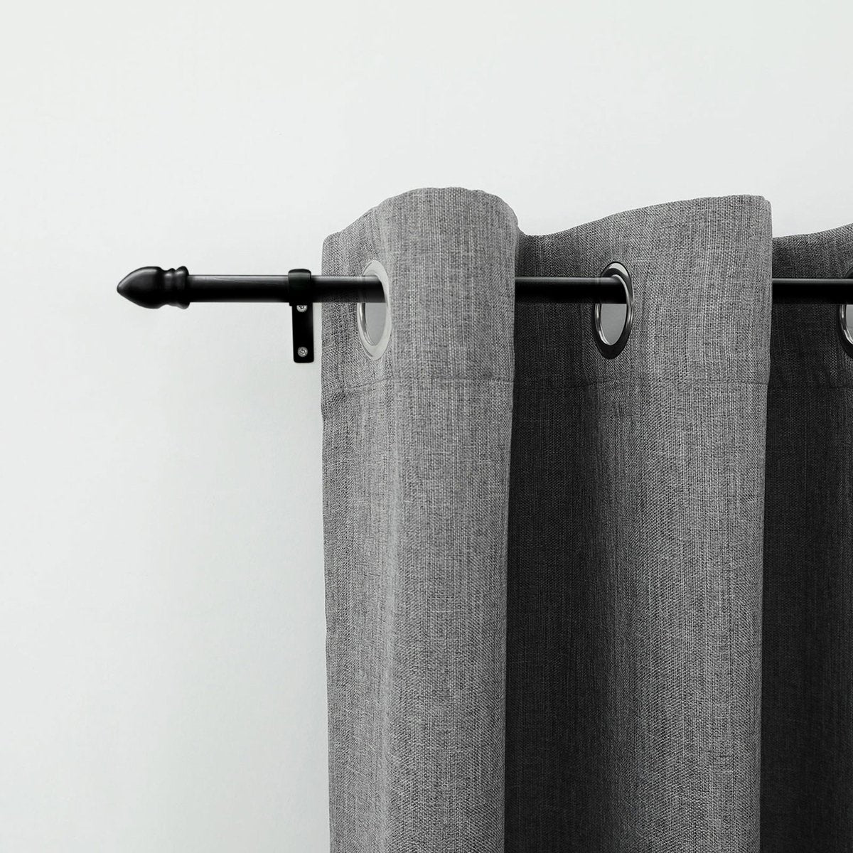 Windoware 16mm Black Curtain Rod Acorn Finial 2 Pack - Elegant Design - Easy Install - Image 2