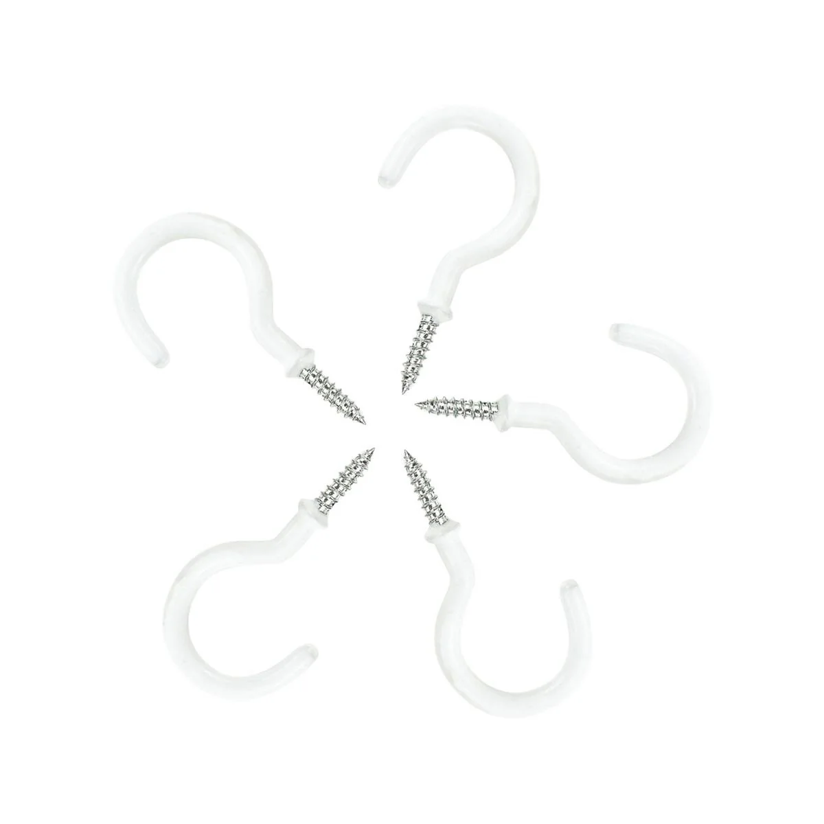 Windoware 16mm White Curtain Rod Cup Hooks - 5 Pack