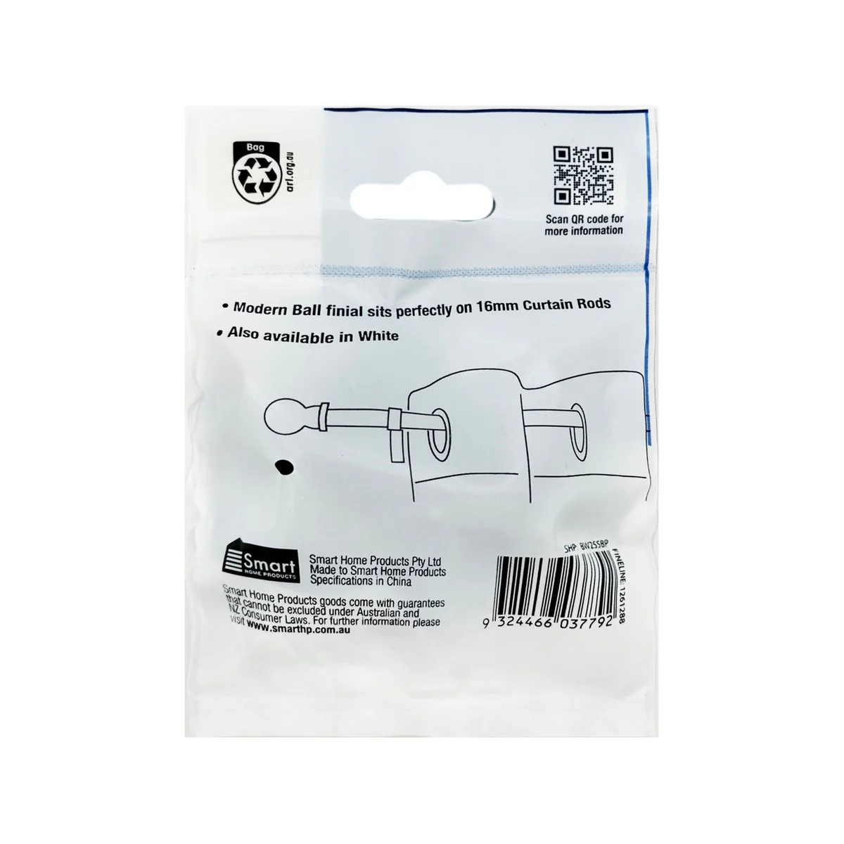 Windoware Black Pvc Ball Finial - 20mm - Black - 2 Pack - Durable - Image 4