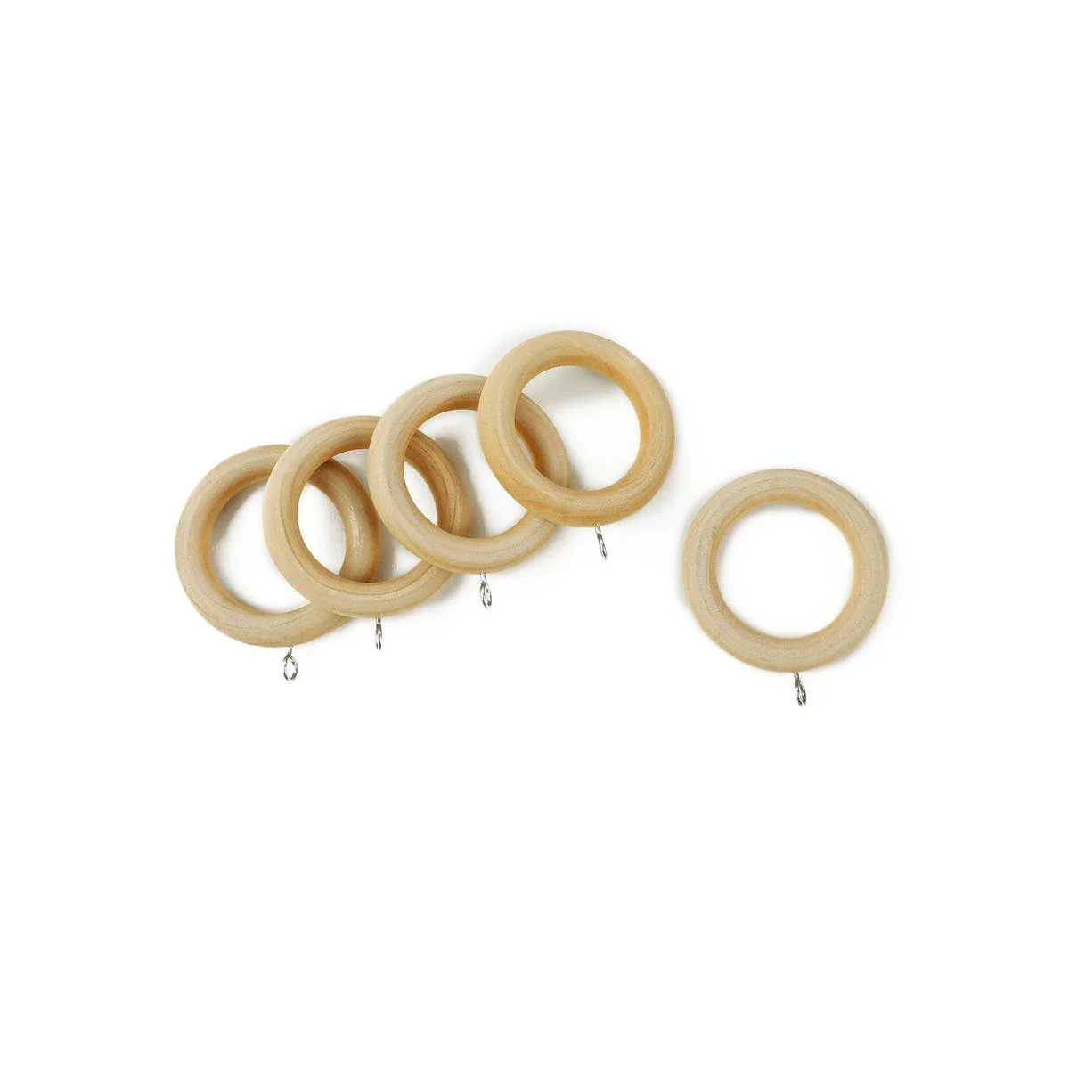 Windoware Curtain Rings - 35mm - Natural - 5 Pack - Timber - Easy Installation