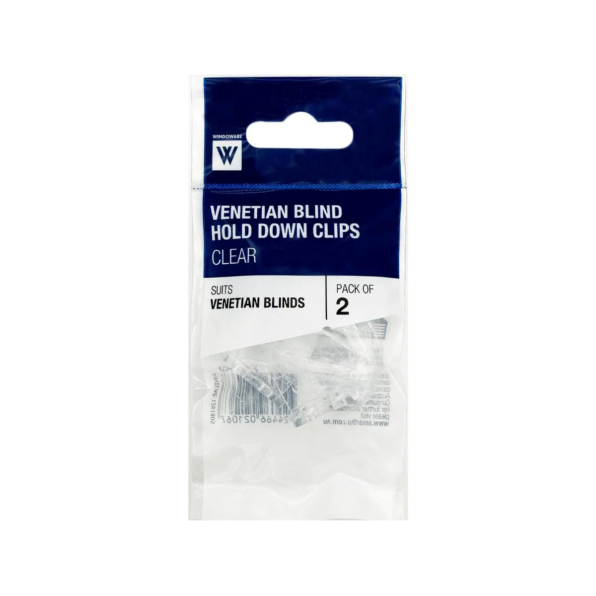 Windoware Venetian Blind Hold Down Clip 2 Pack - Clear - Durable Plastic - Image 4