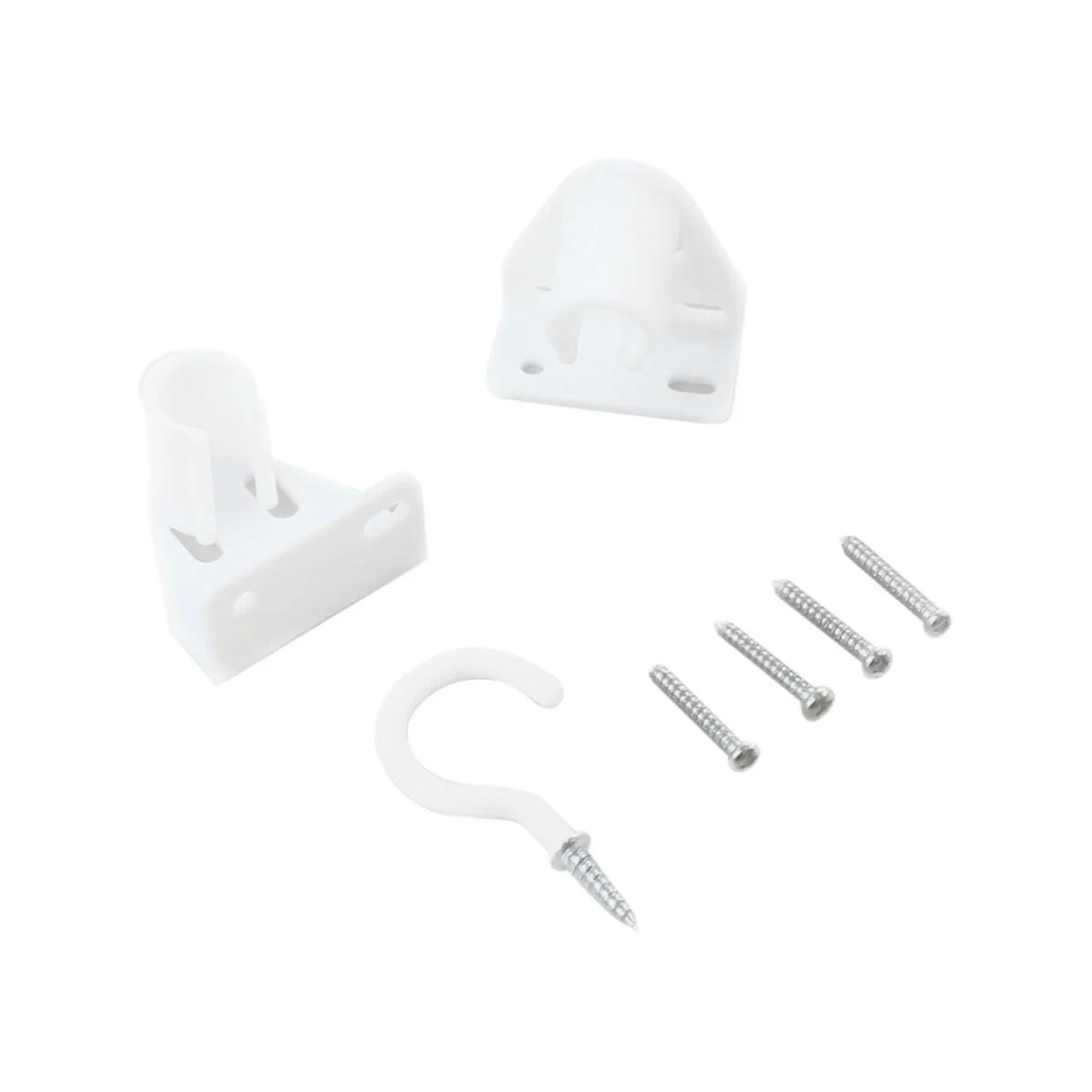 Windoware White Muslin Curtain Rod Bracket 2 Pack - Easy Installation
