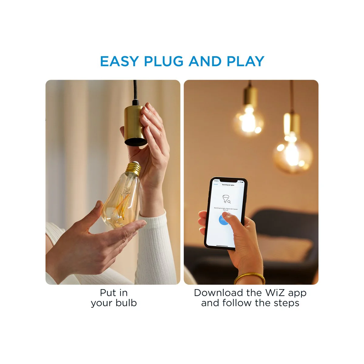Wiz ST64 E27 LED 640lm Tuneable White 7W Smart Filament Globe - Smart Control, Dimmable - Image 5